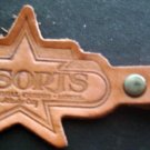 Resorts International Casino Hotel Atlantic City NJ KEY CHAIN Brown Leather 4"