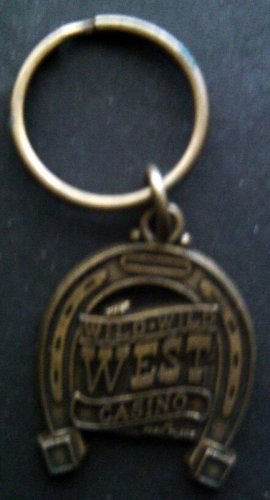 Bally's Wild West CASINO Atlantic City NJ Brass Metal Souvenir KEY CHAIN Ring