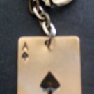 ACE Card Gamlbing Casino Thin Metal Souvenir KEY CHAIN with Ring 1"