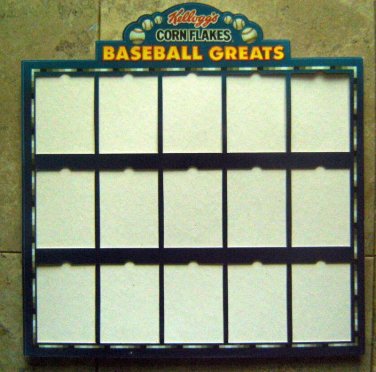 1991 KELLOGG's Corn Flakes Sportflics 3D Baseball Greats Card DISPLAY BOARD ONLY