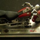 HARLEY Davidson MOTORCYCLE Model by Maisto 1999 FLSTF FAT BOY on Base