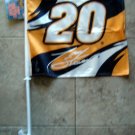 2003 Tony STEWART #20 NASCAR Racing Cloth Auto Flag Orange & Black 11" x 16"