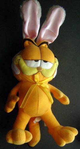 GARFIELD Easter BUNNY Pink Ears 13" Tall Play by Play Cloth Eyes