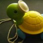 Vintage 1977 Fisher Price Pull Toy Plastic Tag Along TURTLE # 644