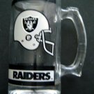 Oakland RAIDERS Football Clear Glass Mug 5 1/2" Tall with Handle