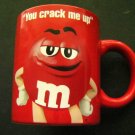 RED M & M Large Mug CUP "You Crack Me Up 4" Tall by 3" Wide 2018