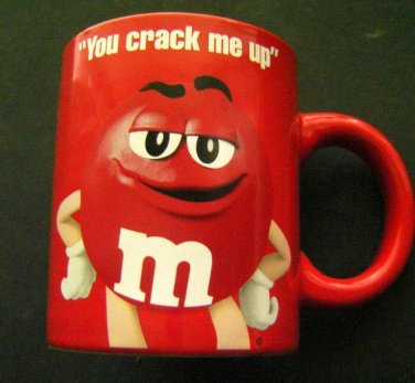 RED M & M Large Mug CUP "You Crack Me Up 4" Tall by 3" Wide 2018