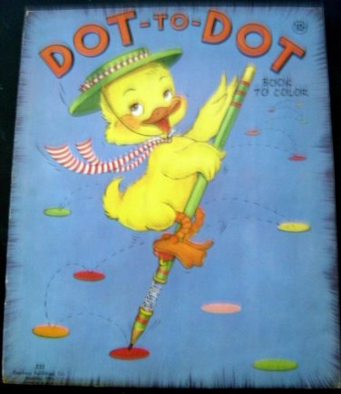 DOT To DOT Vintage Coloring BOOK Stephens Publishing Co Circa 1955 Unused