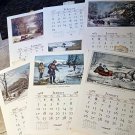 VTG Lot 6 Complete Currier & Ives Travelers Insurances Calendars Prints Rare