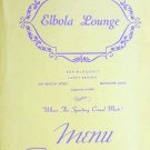 Vintage 1940-50's ELBOLA LOUNGE MENU - Sports Menu Brookline, Mass. Nice a