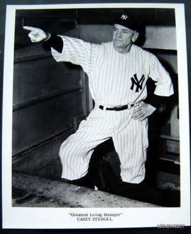 CASEY STENGEL Manager Greatest Player Ever 8" x 10" Black & White Glossy Photo