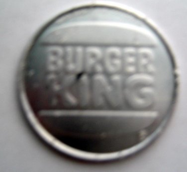 1983 Burger King Free Breakfast Beverage Silver Metal Coin Token 1 1/2" Diameter