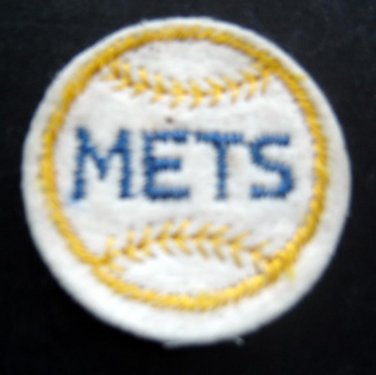 New York METS Baseball 2" Round White Patch