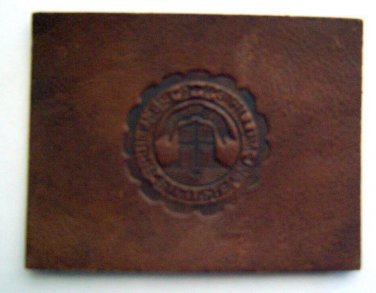 Vintage BROWN UNIVERSITY Universitatis Brunensis Sigillium Leather PATCH 2"