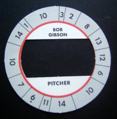 Cadaco All-Star Baseball Game Disk BOB GIBSON St. Louis Cardinals Pitcher