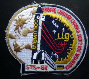 1997 NASA Columbia SPACE Shuttle STS-87 Mission PATCH Kregel Lindsey Chawla Scot