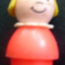 Fisher Price Little People Girl with Blond Hair Orange Body White Collar Plastic
