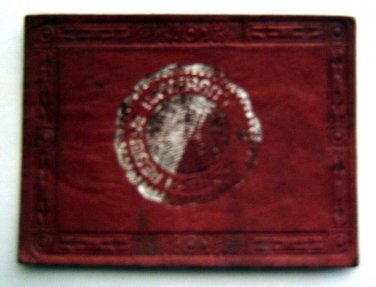 Vintage Red WESTERN RESERVE UNIVERSITY Leather PATCH 2 1/2' x 2"