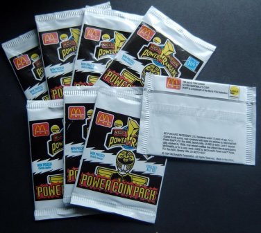 1994 Mighty Morphin POWER RANGERS Coin (8) PACKS POGS McDonalds MIP