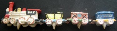 1950s MENSCHIK Goldman Ceramic CIRCUS TRAIN Birthday Candle Cake Topper JAPAN