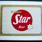DUBUQUE Star BEER LABEL 1 Qt on Cardboard Backing Original 3 1/4" x 4".