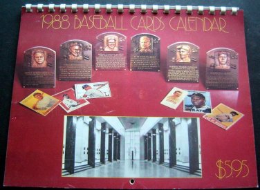 1988 BASEBALL CARDS CALENDAR SCD, BCN and BC Spiral Bound Jan - Sept