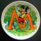 DISNEY'S Alphabet Collection PLATE 3 1/4" Diameter "M" MICKEY MOUSE Japan