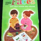CLOWN FACES Cut-Out Stick-On Color Sticker BOOK 1960 Whitman