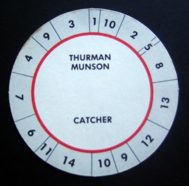 Cadaco All-Star Baseball Game Disk Disc Thurman MUNSON Catcher