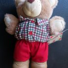 1986 WENDY'S Promo Boone FURSKIN BEAR with Happy Holiday's Tag