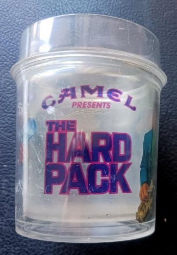 Smokin' Joe CAMEL Cigarettes Clear Hard Pack Plastic CUP 4 1/2" x 3 1/4"