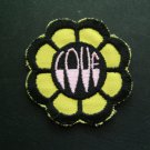 LOVE Flower 60's Hippy Die Cut PATCH 2 3/4" Round Iron or Sew On