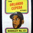 1970 The Orlando CEPEDA Story 8 Page Cartoon Baseball Booklet # 13 TCG  BRAVES