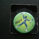 BILLY Blue POWER RANGER with Green Background PIN 1 3/4" Round MOC