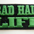 BAD HAIR LIFE PATCH 2" x 4 1/4" Black and Green