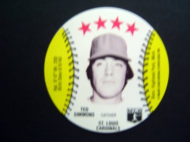 1976  Isaly's Sweet William DISC St. Louis CARDINALS Ted SIMMONS