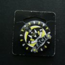 ZACH Black POWER RANGER with Yellow Background PIN 1 3/4" Round MOC