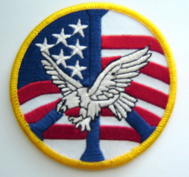 PEACE Eagle and Flag PATCH 3" Round