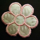 Pink and Silver Petal FLOWER PATCH 2 1/2' by 2 1/2"
