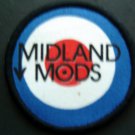 MIDLAND MODS Red White & Blue Target Music Rock Group PATCH 3" Round Black Bordr