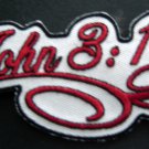 JOHN 3:16 Bible Verse PATCH 2" by 4" Red Lettering