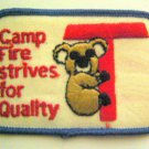 Camp Fire Strives for Quality Red T Scouts PATCH 2 1/4" by 3 1/4" Koala Bear