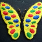 Butterfly PATCH Yellow Background Red Blue Green Wings 2"