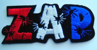 ZAP PATCH 2" x 4 1/2" Black with Red White and Blue Lettering