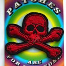 SKULL and CROSSBONES Red Biker PATCH 2 3/4" x 3 1/4"  Iron or Sew On MOC