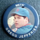 Gregg JEFFERIES New York METS Baseball PIN 3" Round Blue Border