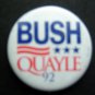 BUSH QUAYLE 1992 Presidential Campaign Political PIN 1 1/2" Round