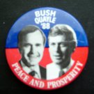 BUSH QUAYLE 1988 Peace and Prosperity President Political Campaign PIN 2 1/4"