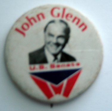 JOHN GLENN US Senate Race Ohio Political Campaign PIN 1 1/2" Round