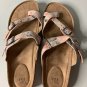 TIME & TRU CORK SOLE MOLDED FOOTBED TOE LOOP/STRAP THONG SLIDE SANDAL Size 10